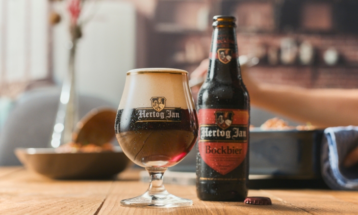Hertog Jan Bockbier glas en flesje